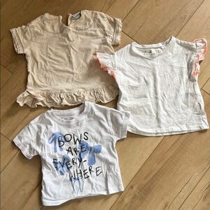 Zara Kids Short Sleeve Tee Bundle - White & Cream Tops
